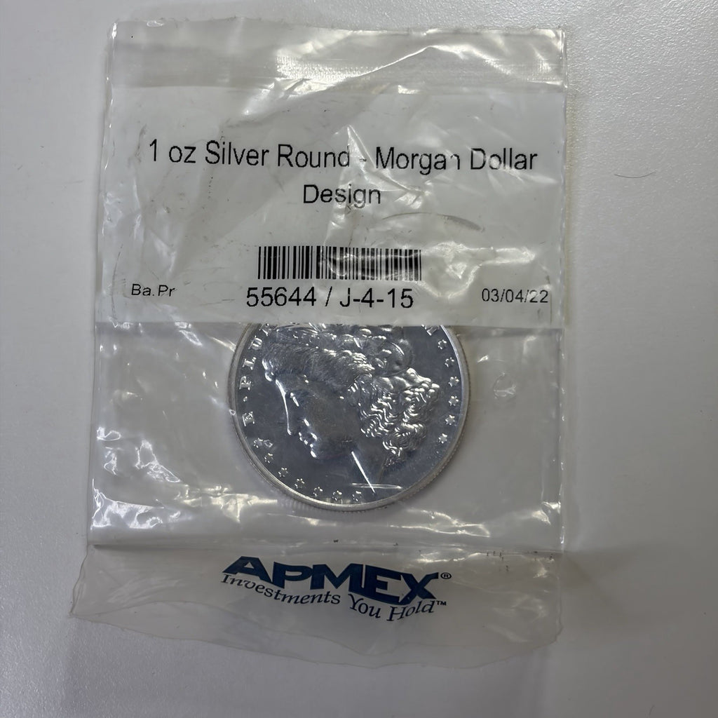 1 oz .999 Fine Silver Round Morgan Dollar Design APMEX Sealed Bullion