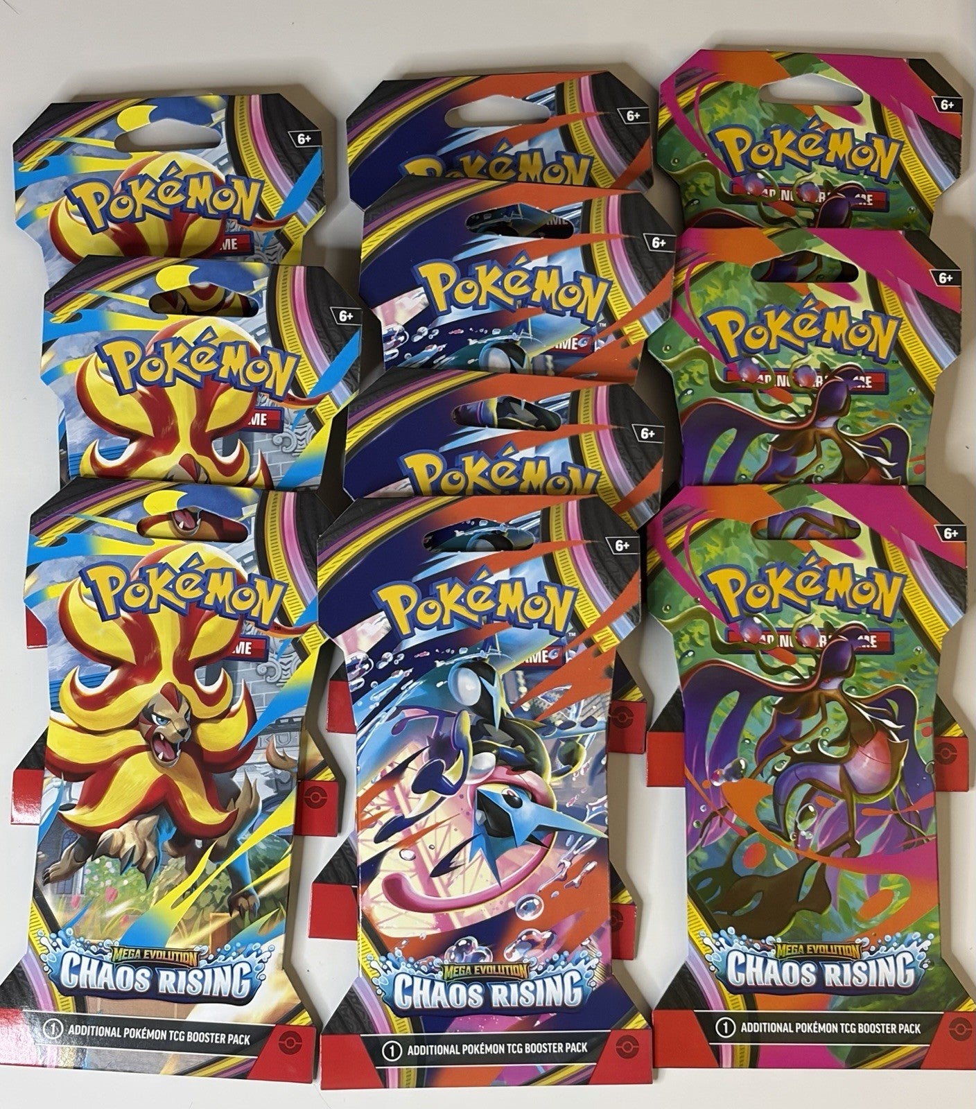 20x Pokémon TCG Mega Evolution Chaos Rising Sleeved Booster Packs