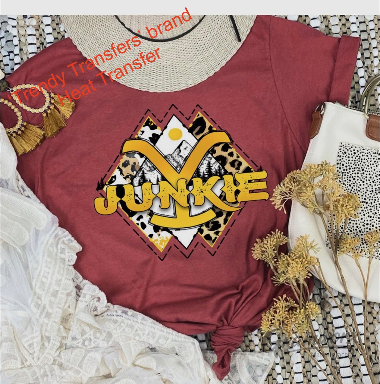 Yellowstone Junkie - Yellow Logo Screen Print Transfer