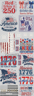 #1 – 250 Years America DTF Gang Sheet – 22x60