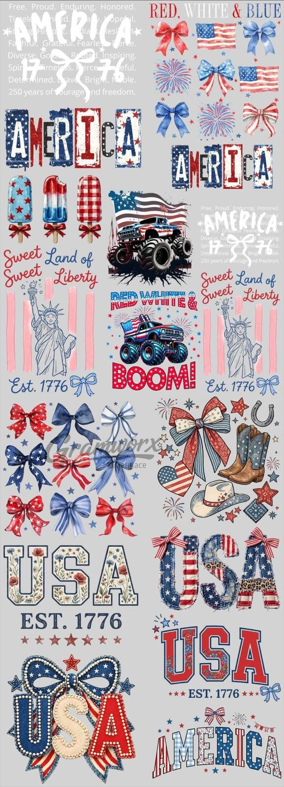 #1 – 4th of July DTF Gang Sheet – 22x60