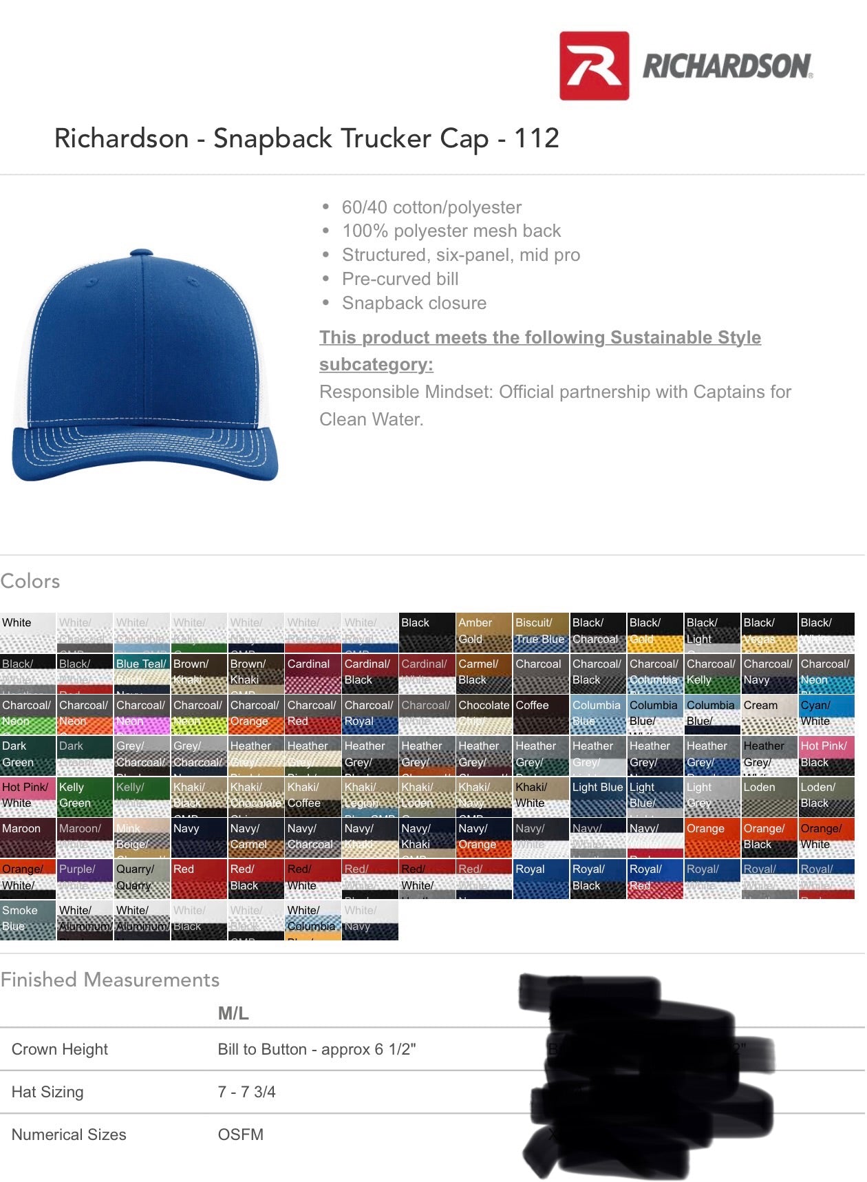 Throwback Embroidered Hat - Richardson 112