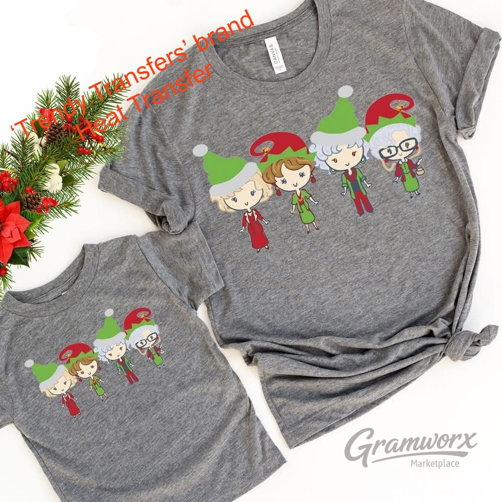 Christmas Golden Girls Screen Print Transfer