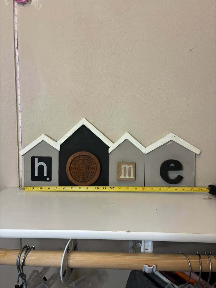 Handmade “HOME” Wooden House Decor – Farmhouse Mantel Sign – Shelf Display