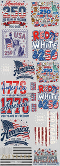 #2 – 250 Years America DTF Gang Sheet – 22x60