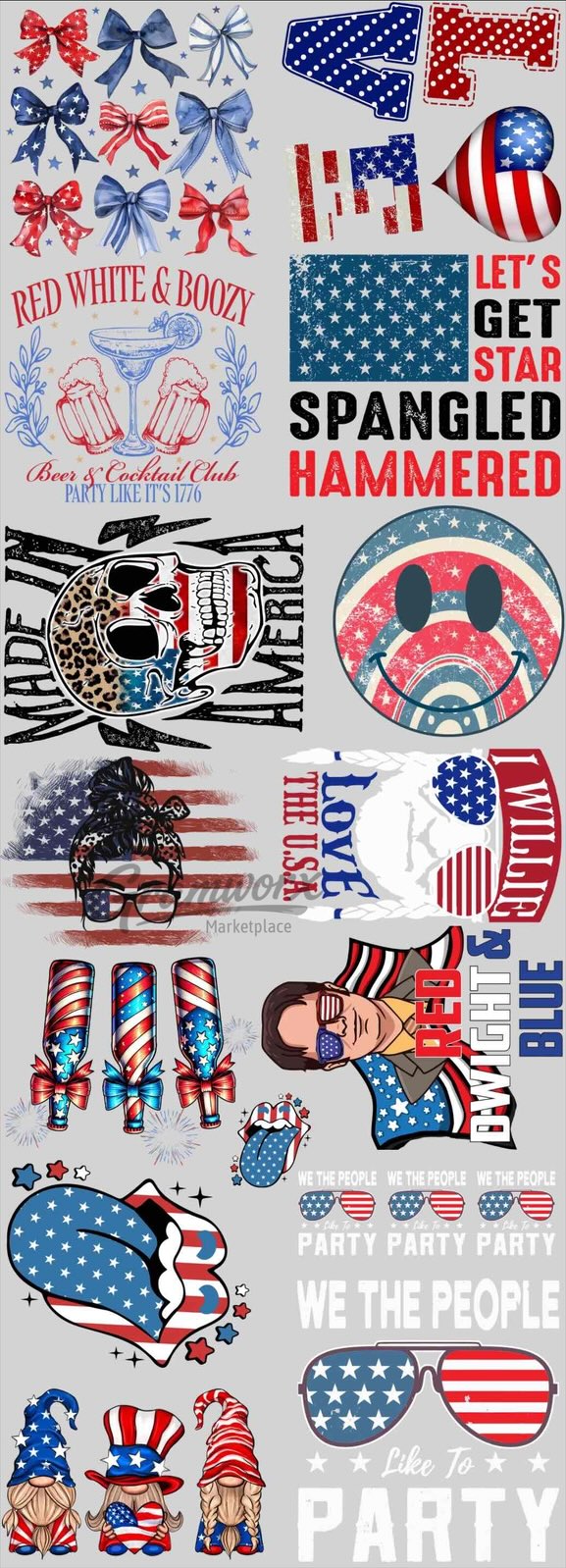 #2 – 4th of July DTF Gang Sheet – 22x60