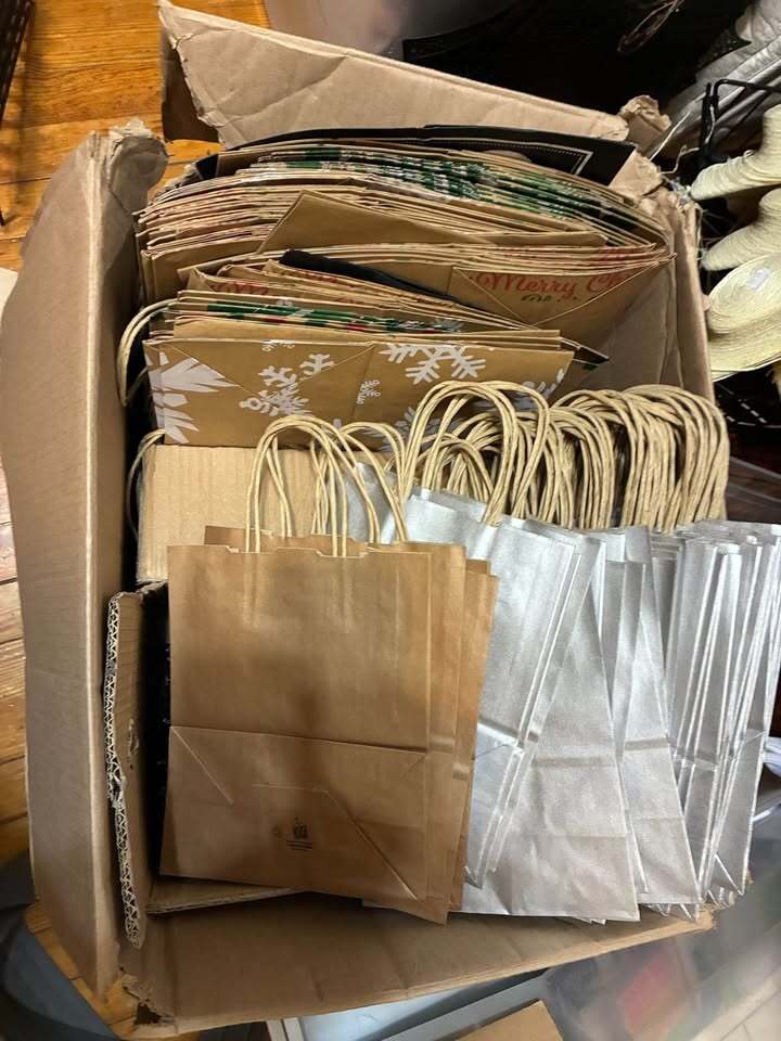 Paper Shopping Bags Bulk Lot – 180+ Heavyweight Retail & Holiday Bags – Unused