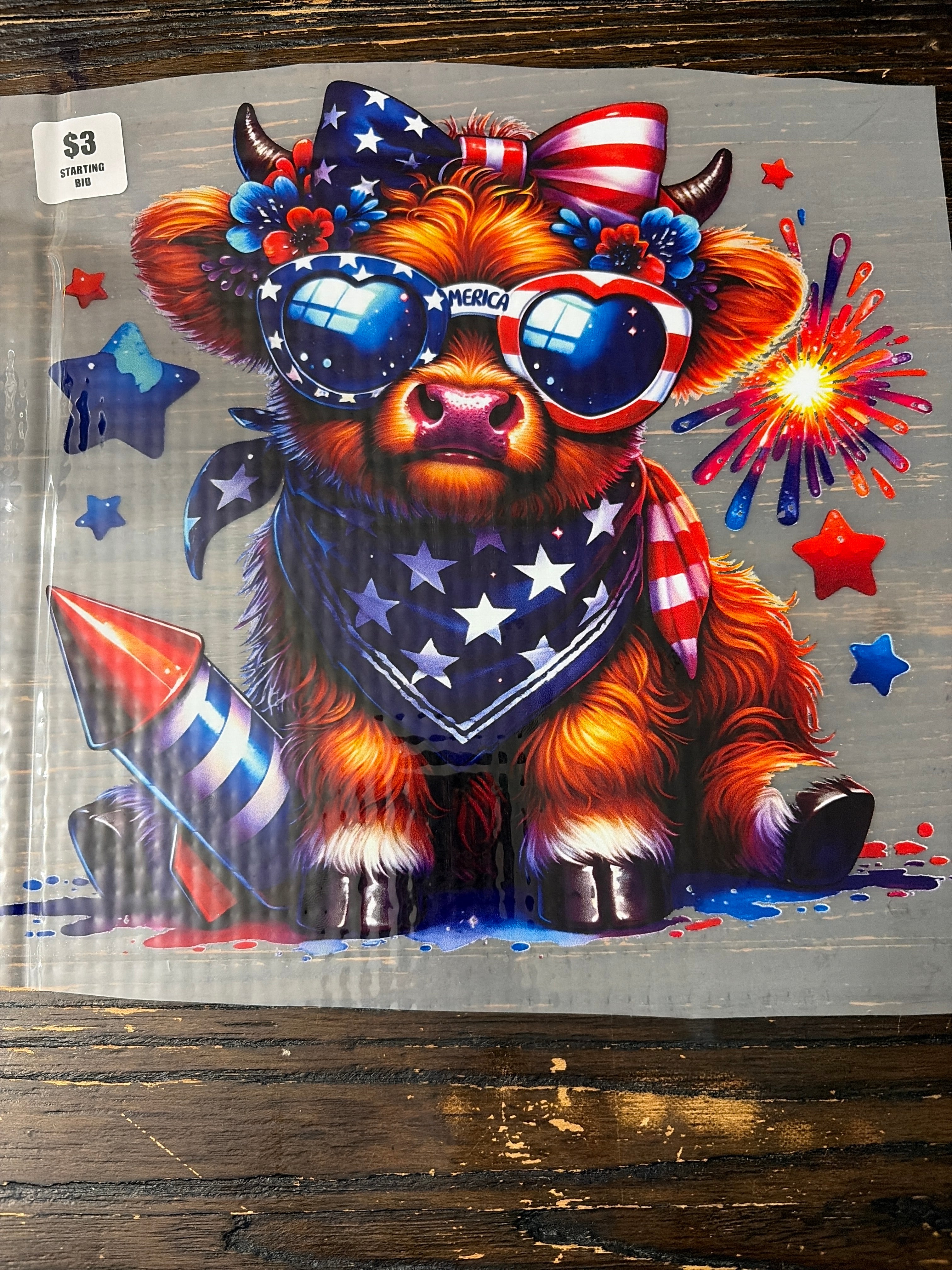 Cow Patriotic DTF Transfer