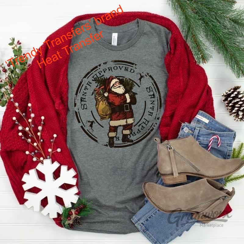 Santa Approved Stamp Screen Print Transfer
