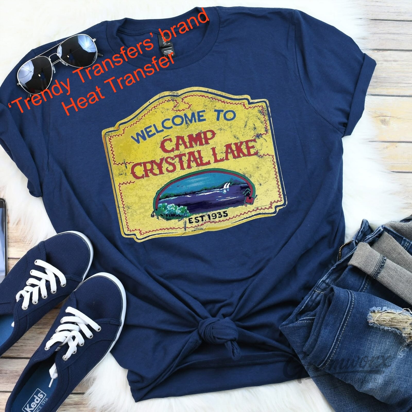 Welcome To Camp Crystal Lake Sign Screen Print Transfer