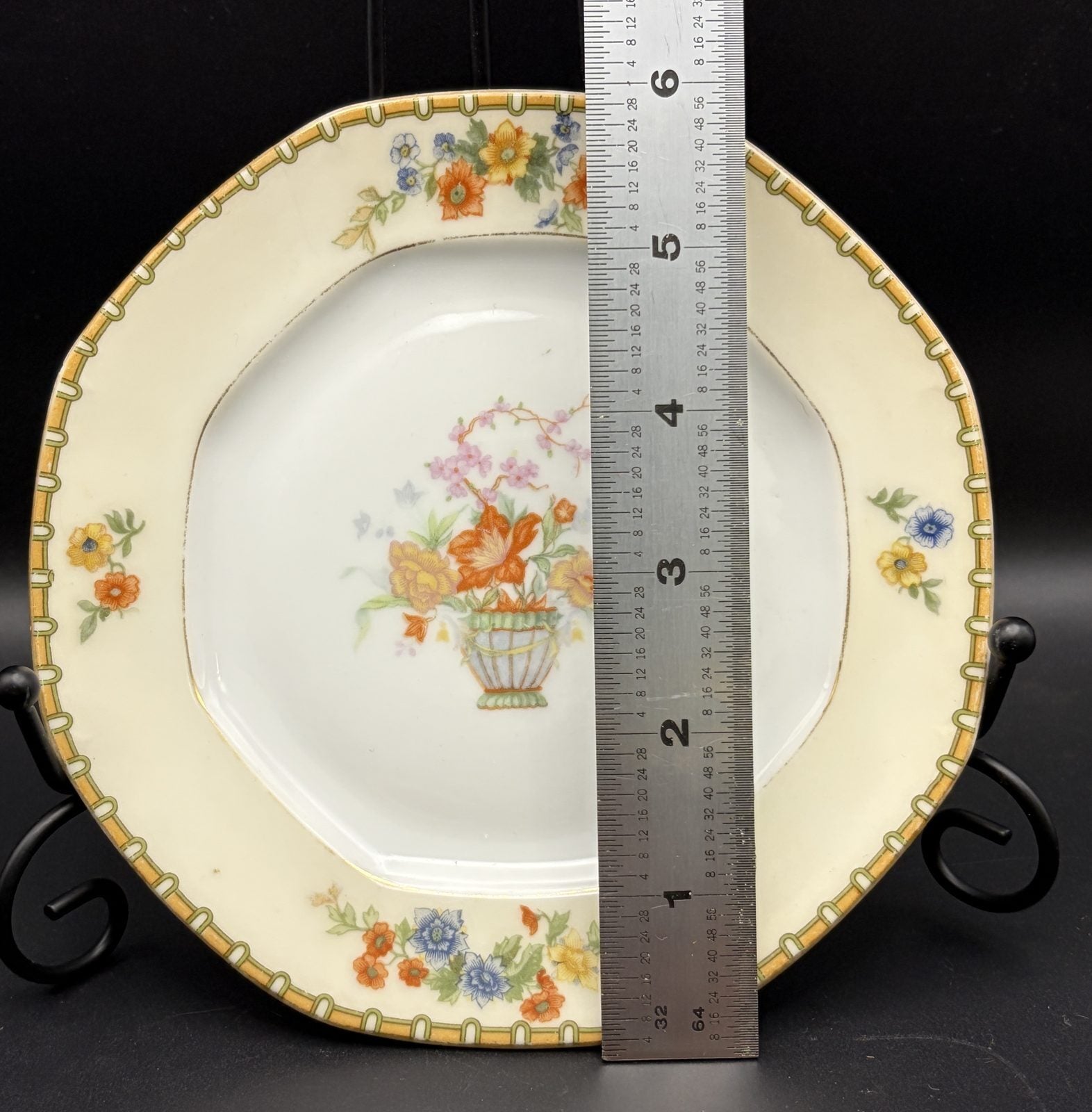 Vintage MZ Altrohlau Diana Czechoslovakia 6in Flower Basket Porcelain Plate