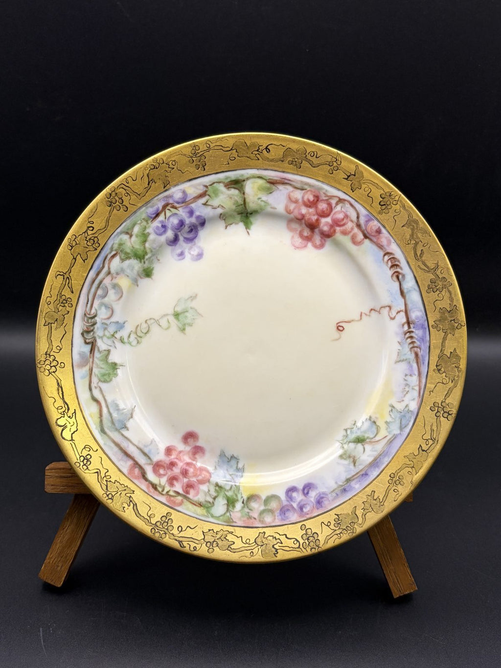 Hutschenreuther Favorit 6" Gold Encrusted Fruit Grape Porcelain Plate
