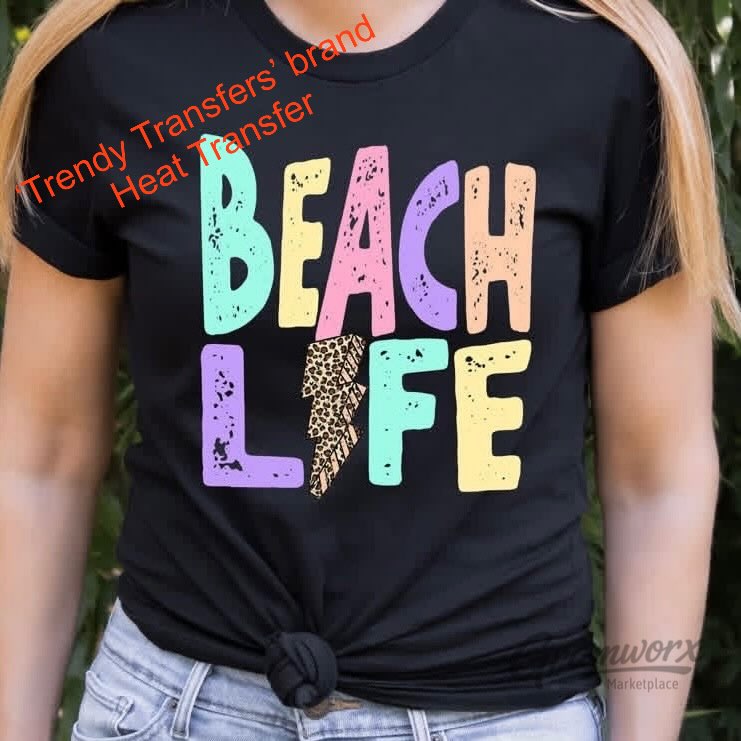 Beach Life - Bolt - Screen Print Transfer