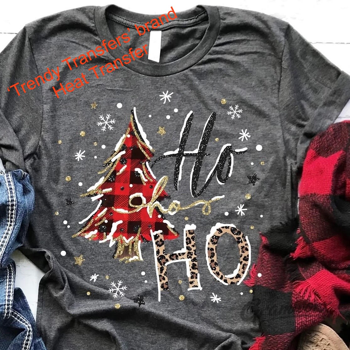 Ho Ho Ho Trees Screen Print Transfer