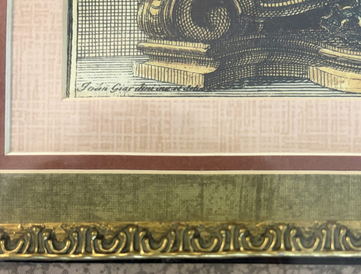 Framed Jean-Charles Delafosse No. 5 Ornamental Print Gold Frame