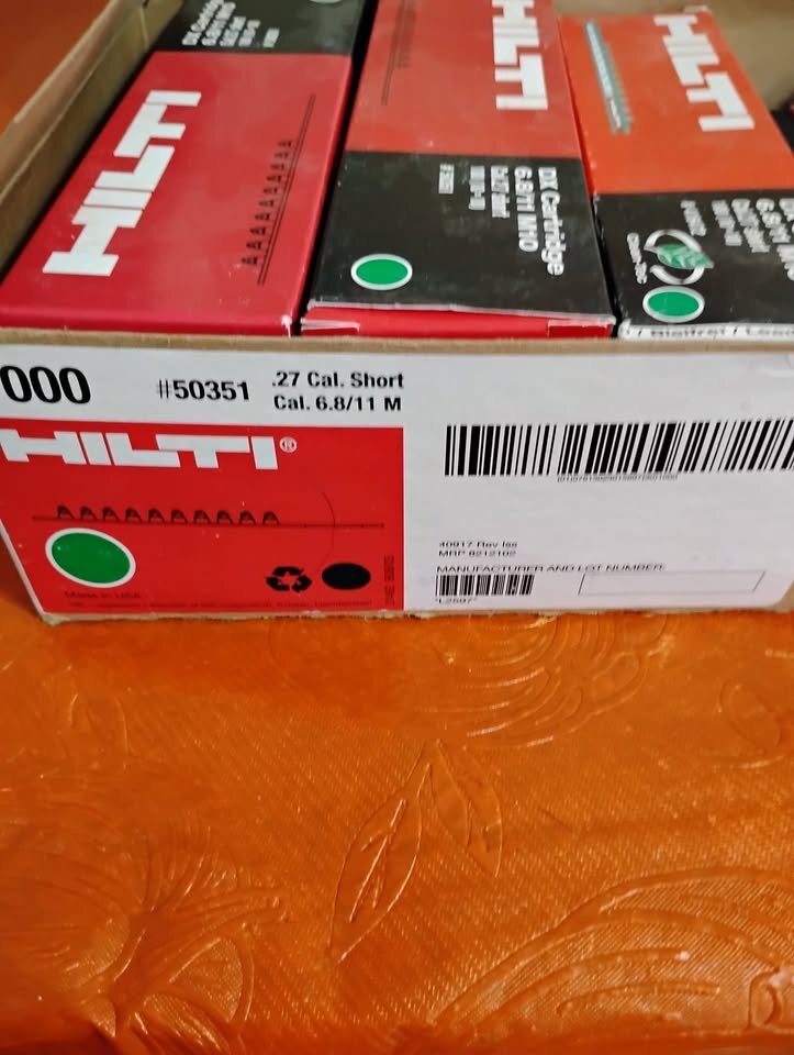 8 full boxes of Hilti .27 Short Green Loads (6.8/11 M10)