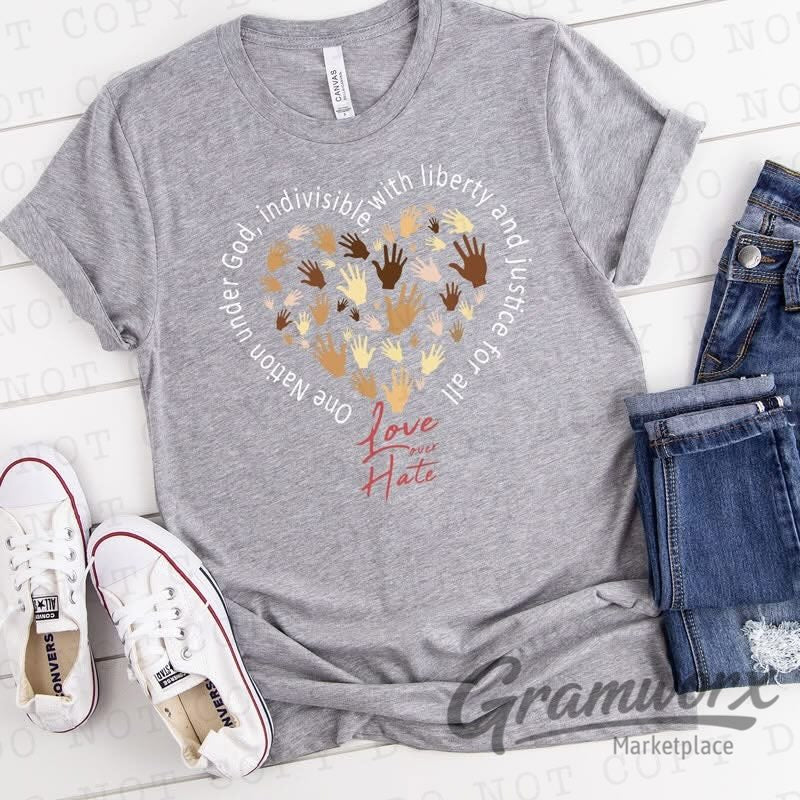 Love Over Hate Heart T-Shirt