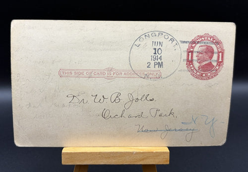 1914 Joseph P Remington USP IX Dose Revision Signed Postal Card Pharmacy