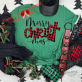 Merry CHRIST-Mas Red Buffalo Plaid Screen Print Transfer