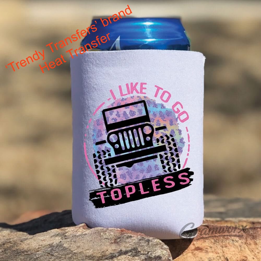 I Like To Go Topless - Jeep - Pocket/Koozie Screen Print Transfer