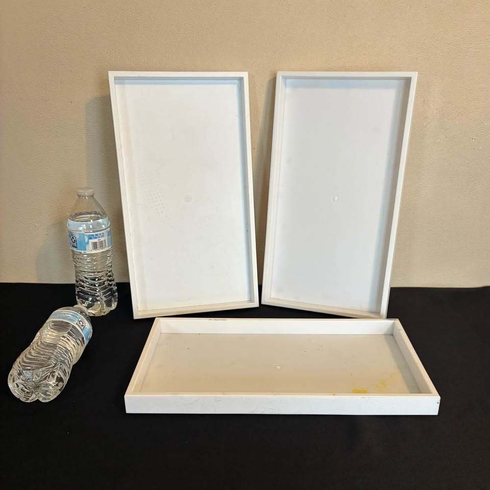 Jewelry Display Trays – White Stackable Retail Display – Set of 3