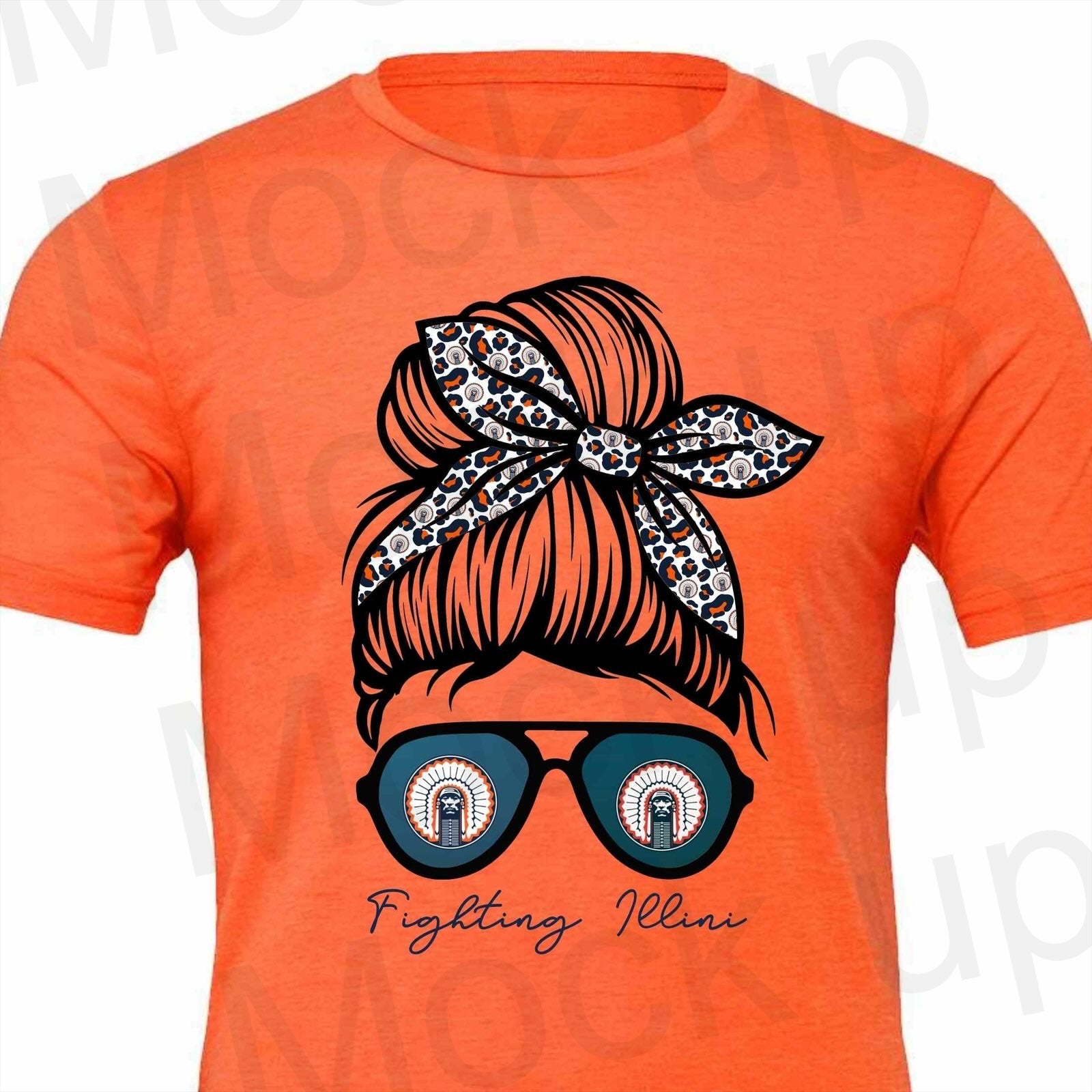 Illini Basketball - Messy Bun - Throwback