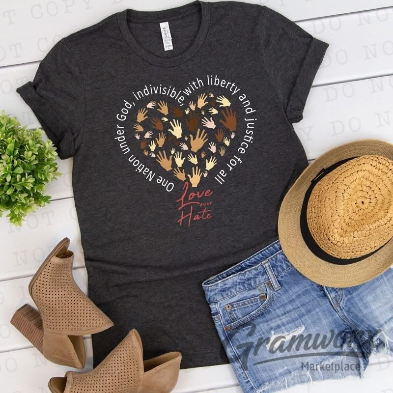 Love Over Hate Heart T-Shirt