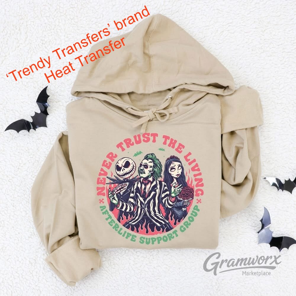 Never Trust The Living - Circle Screen Print Transfer