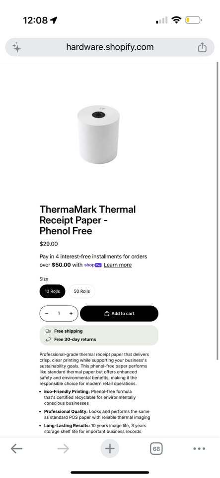 Bulk Thermal Receipt Paper Rolls – 49 Count