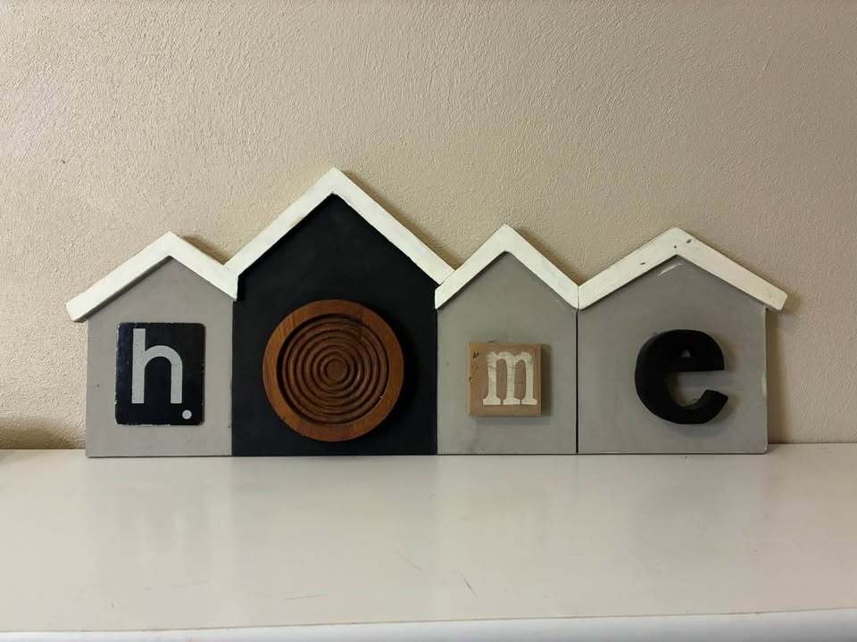 Handmade “HOME” Wooden House Decor – Farmhouse Mantel Sign – Shelf Display