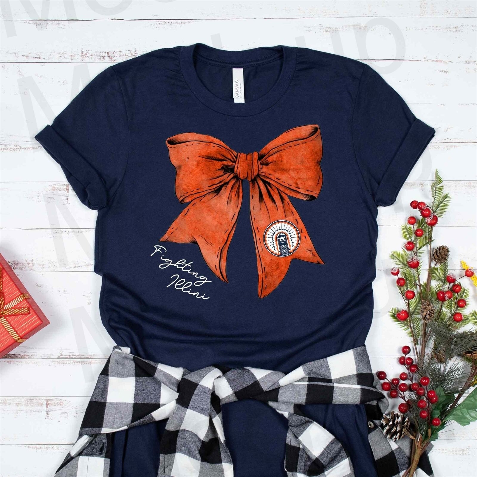 Illini Basketball - Orange Bow - Throwback