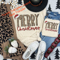 Leopard Merry Christmas Screen Print Transfer