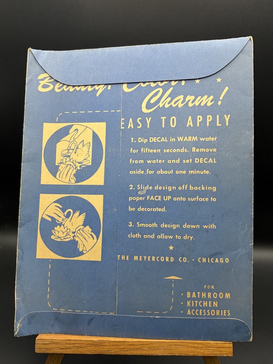 Vintage Meyercord 824-C Pinup Dancer Bubble Decal Sheet 1940s NOS w/ Package