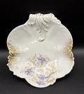 Antique K Steinmann Tiefenfurt Dresden-Style Floral Gilt Porcelain Shell Dish 6"