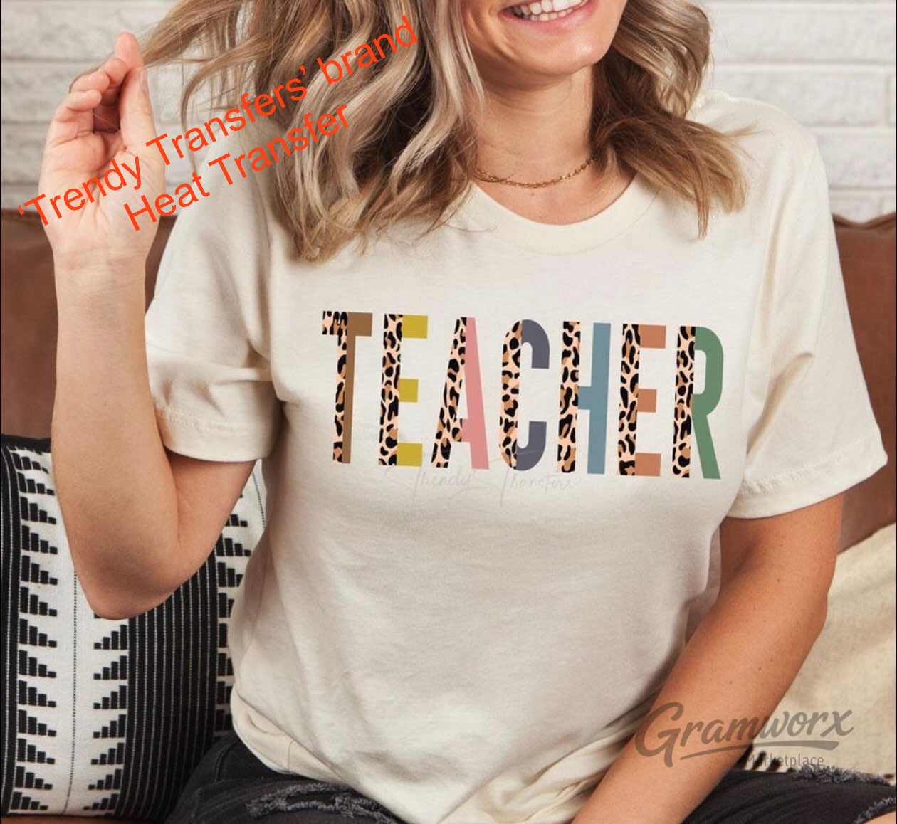 Teacher Leopard Screen Print Transfer