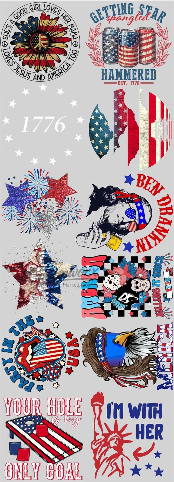 #7 – 4th of July DTF Gang Sheet – 22x60