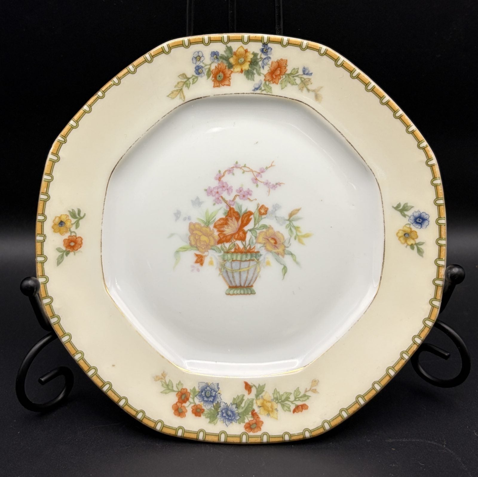 Vintage MZ Altrohlau Diana Czechoslovakia 6in Flower Basket Porcelain Plate