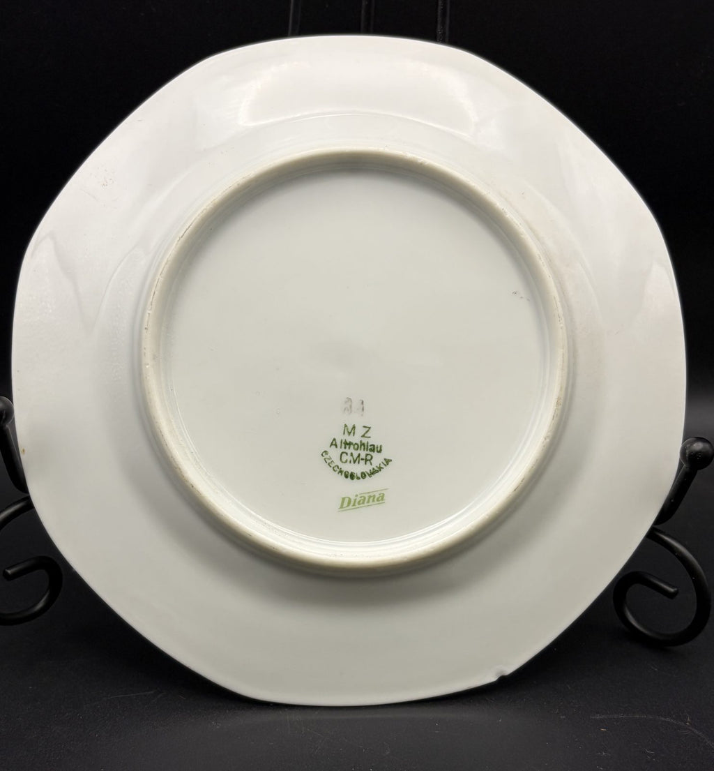 Vintage MZ Altrohlau Diana Czechoslovakia 6in Flower Basket Porcelain Plate