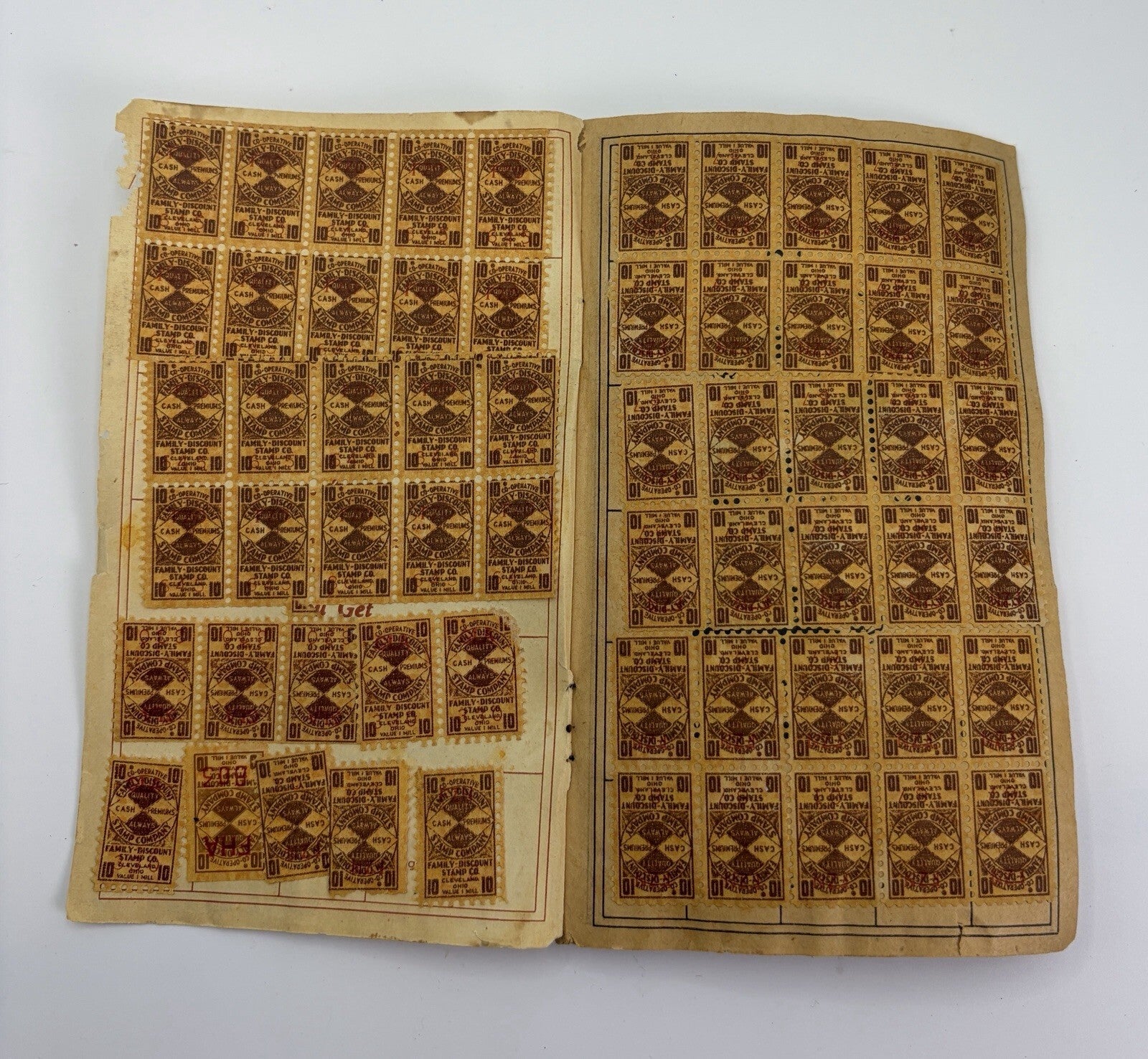 Vintage Family Discount Stamp Saver Book Filled Family Stamps
