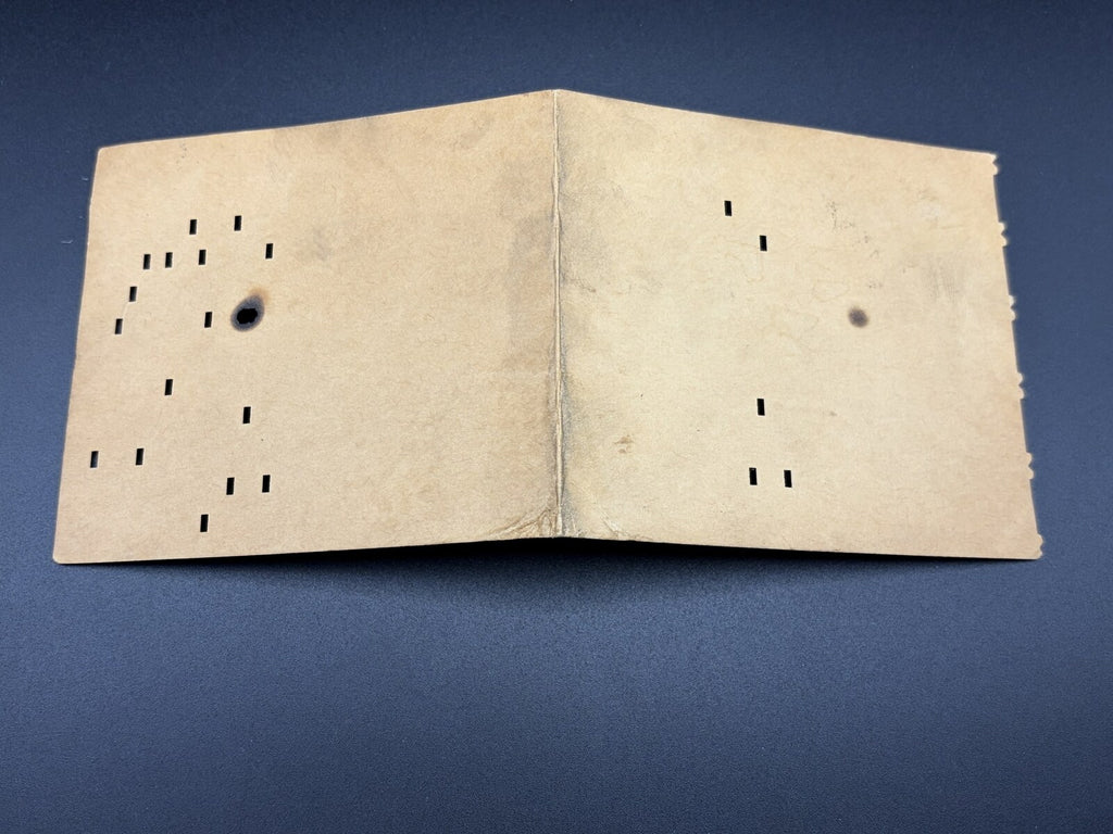 New York Central Railroad Employee Payroll Punch Card Safety Always Pays
