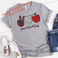 Peace Love Teach Screen Print Transfer