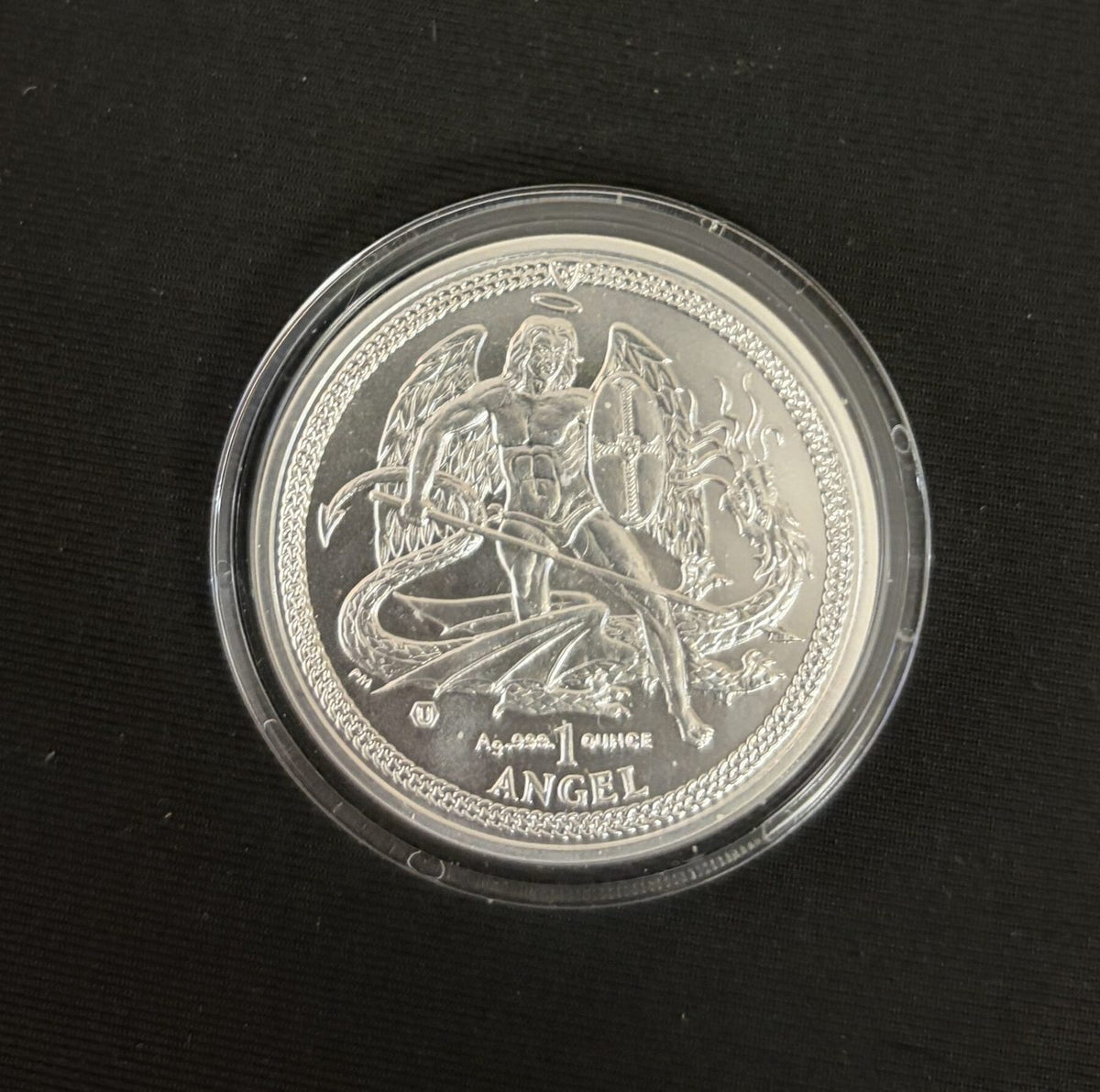 2014 Isle of Man 1 Angel 1 oz .999 Silver Coin Pobjoy Mint Archangel Michael