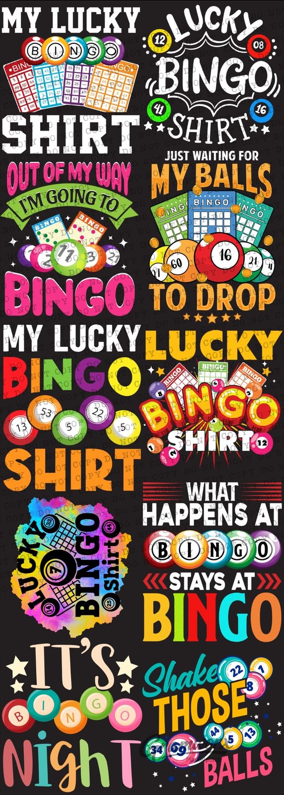 #3 – BINGO THEME DTF Gang Sheet – 22x60