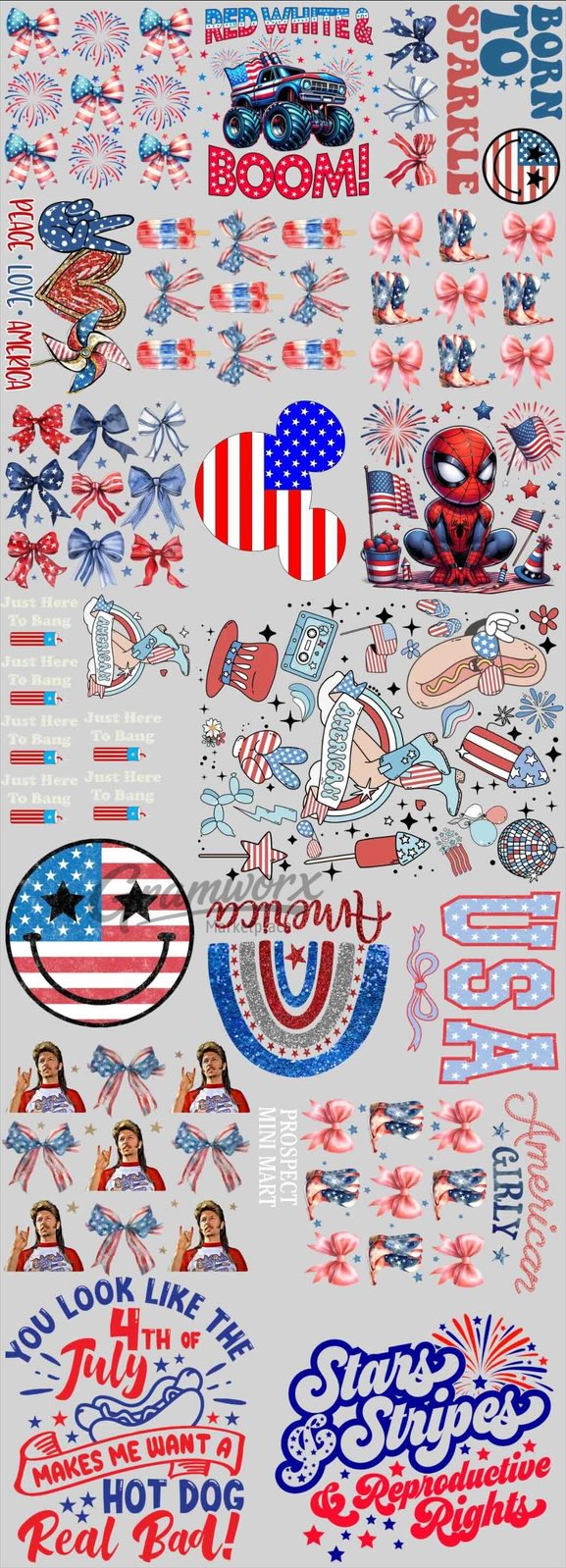 #8 – 4th of July DTF Gang Sheet – 22x60