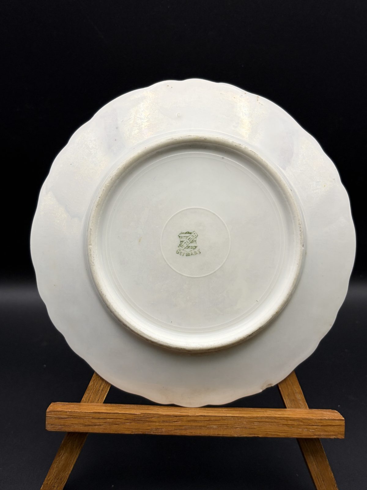 Antique Weimar Germany 6" Floral Porcelain Plate Raised Gilt Rim c1905-1924