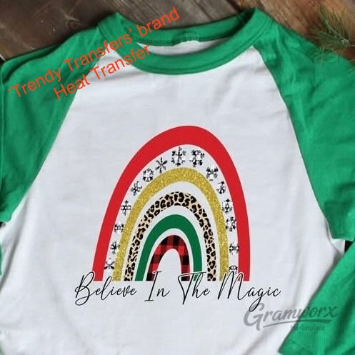 Believe In The Magic Rainbow Screen Print Transfer