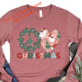 Peace Love Retro Christmas Screen Print Transfer