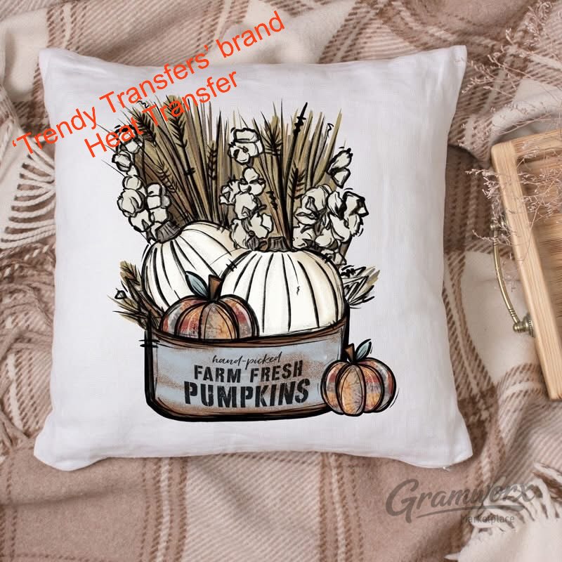 Farm Fresh Pumkin Arrangement Screen Print Transfer