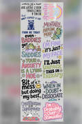 22x60 Gang Sheet - Mental Health Humor - 2