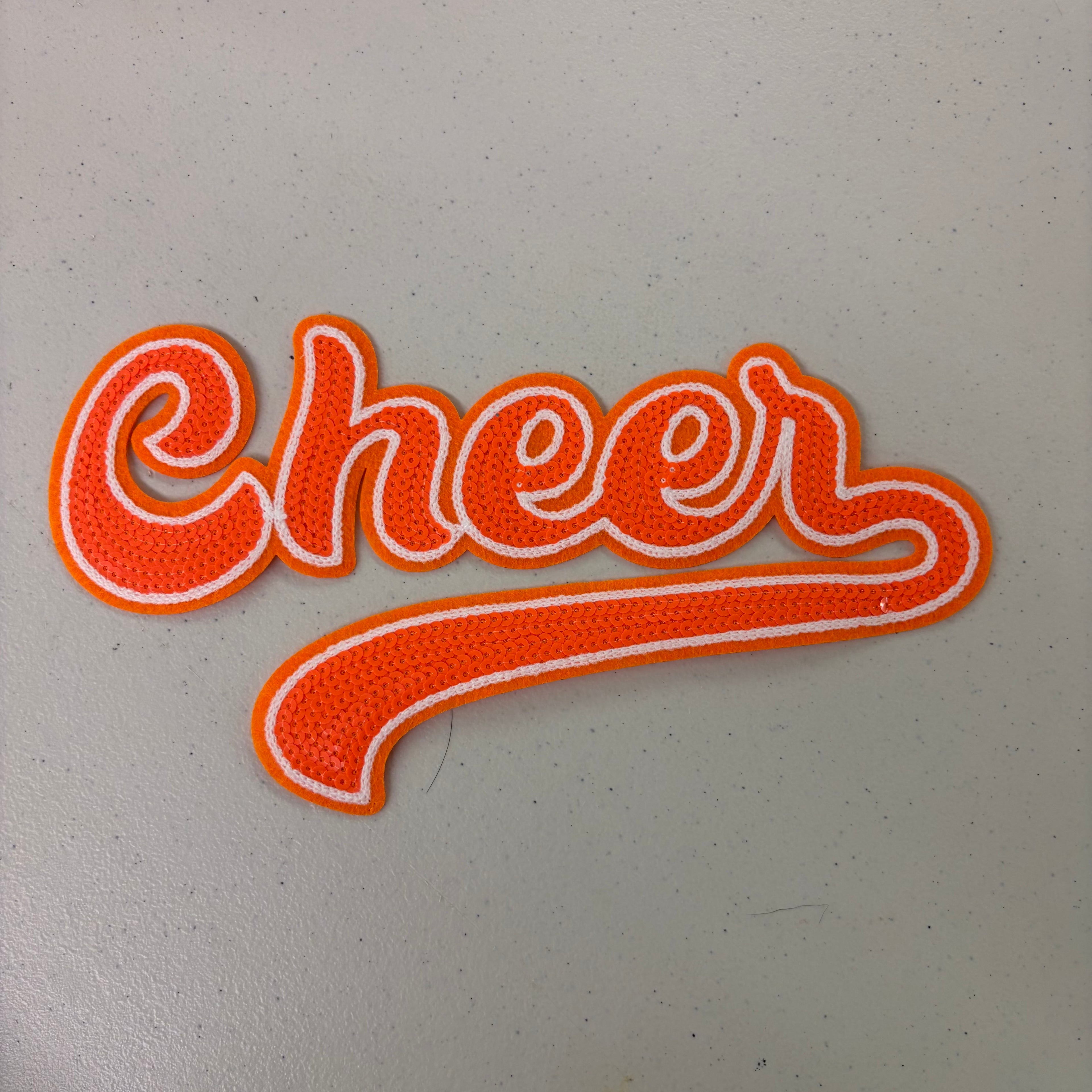 Orange Cheer Sequin Shirt Patch
